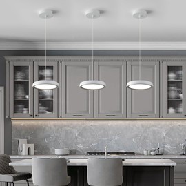 zhllmq Modern Pendant Lights Kitchen Island LED 6000K Dimmable Hanging Light Fixtures Pure White Mini Pendant Lighting for Dining Room Bedroom Hallway (3-Pack)