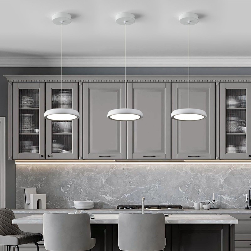 zhllmq Modern Pendant Lights Kitchen Island LED 6000K Dimmable Hanging