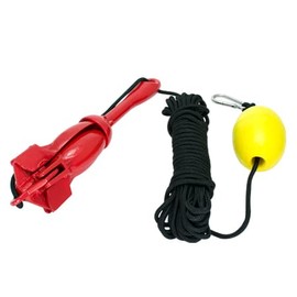 Red Folding Grapnel Anchor Kit 3.5 lbs for PWC/Kayaks/Jet Skis/Dinghys/Canoe