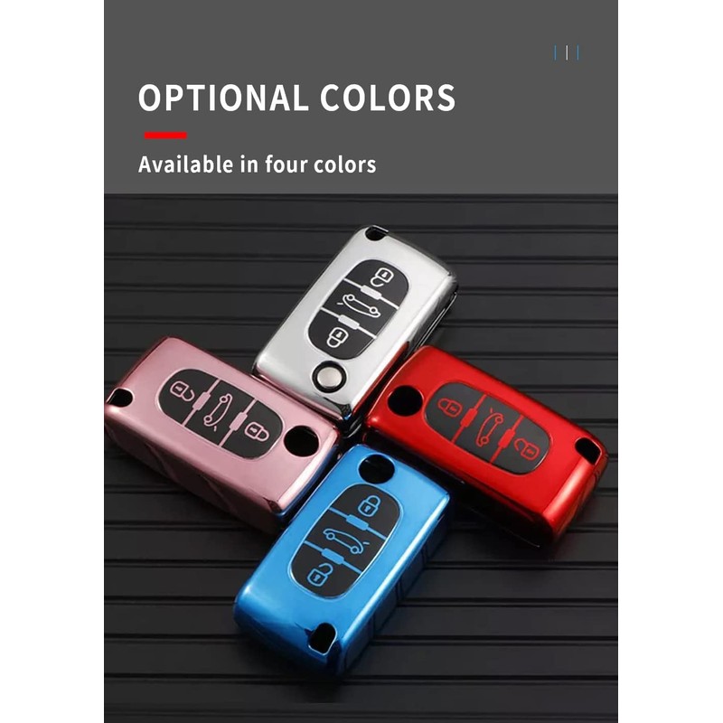 KUNIO Car Key Protective Case Fits Peugeot 207 307 407