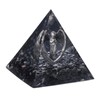 KYEYGWO Obsidian Crystal Pyramid Stone with Carved Copper Angel Figure,