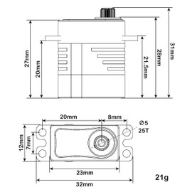 MEUS Racing 360° RC Winch Servo 8.5KG Coreless Servo for Axial SCX10 Capra UTB 1.9 Traxxas 1/10 1/8 RC Cars (ME-X8-W360)