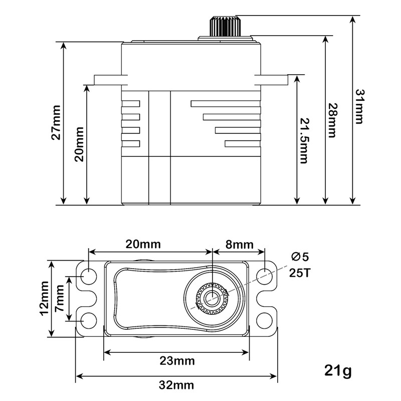 MEUS Racing 360° RC Winch Servo 8.5KG Coreless Servo for