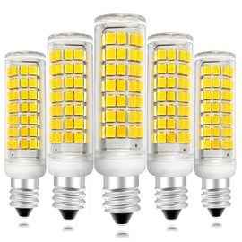 Aooallme E11 LED Bulb 100W Halogen Bulbs Equivalent, JDE11 Mini Candelabra LED Bulb Dimmable,Daylight White 6000K,8W 1000LM JDE11 120V 100W LED for Ceiling Fan Pendant Lighting (6000K 5Pack)