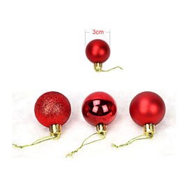 YLYDMY 48 Pieces Christmas Baubles Plastic Set Christmas Tree Decoration Set Plastic Christmas Tree Baubles Box (Pink)