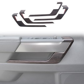 HAPPYHORSE Car Inner Door Panel Cover Trim Compatible with Toyot@ Tundra 2022 2023 2024，ABS Inner Door Handle Panel Cover Door C-Type Panel Decorative Cover Accessories (Oak Grain)