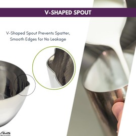 Lab Crucible with V-Shaped Spout Lip Acid and Alkali Resistant Beaker Made of Stainless Steel Laboratory Cup All-Purpose Pouring Bowl for Measuring Mixing Liquids Transit Boiling - 75ml Capacity