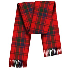 100% Pure Lambswool Tartan Scarf women and men - 12x60" - Spring collection - Red Checkered scarves - Smooth Brushed wool -Mothers day, Valentines day gift (Robertson Red Scottish Tartan)