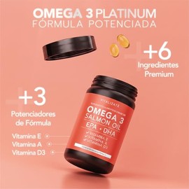 Omega 3 Platinum - Suplemento Potenciado (Fish Oil, Aceite de Salmon, EPA + DHA) - Fórmula de Omegas Avanzada - DHA y Omega 3 Fish Oil Certificado Con
