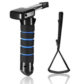 Car Exit Aid - Vehicle Seat Support & Door Handle (2 Pieces) as Mobility Aids for Elderly and Disabled People - Multifunctional Handle for Comfortable Entering and Exiting Cars (Blue)