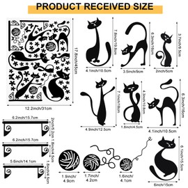 Black Cats Wall Stickers Decal, Cartoon Kitten Butterfly Wall Art Home Decor Wallpaper for Living Room Bedroom Playroom Nursery Kids Room Home Decoration