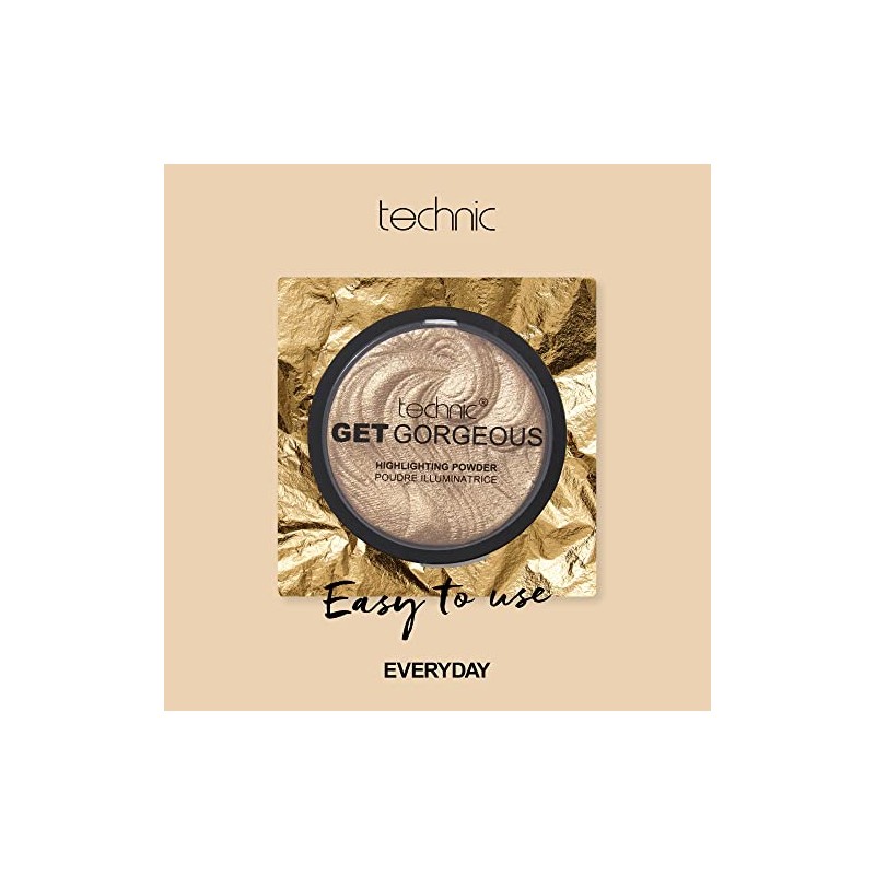 Technic Get Gorgeous Highlighting Powder - Pressed Shimmer Face Makeup