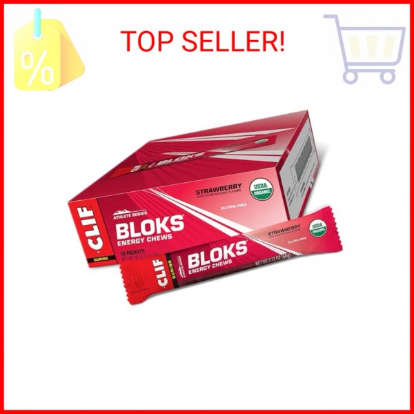 CLIF BLOKS - Strawberry Flavor - Energy Chews - Non-GMO