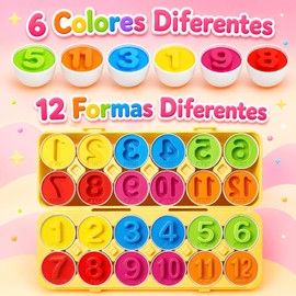 Huevos de colores y números – Juguete educativo Montessori para niños 1‑3 años