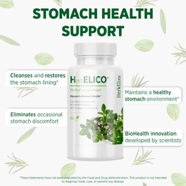 HerbELICO® - Wild Oregano, Thyme & Summer Savory Essential Oils Mediterranean Blend, 60 Capsules, Herbal Supplement addresses H. Pylori, Acid Reflux, Heartburn, Non-GMO & Gluten Free