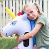 Hearthsong Hop N Go Inflatable Unicorn Riding Bouncy Hopping Toys