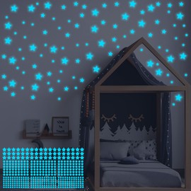 ECHOCUBE Pack of 432 Glow in the Dark Stickers, 3D Star Ceiling, Children's Room Wall Stickers, DIY Fluorescent Star Stickers for Baby's Bedroom, Children's Room, Living Room Decoration