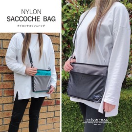 TRIUMPHAL tmps-011 Sacoche Shoulder Bag, Men's, Women's, Nylon, black and charcoal