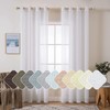 MIULEE 2 Panels Natural Linen Sheer Window Curtains Elegant Solid