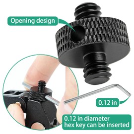 Rigych 1/4 Inch Male to 1/4 Inch Male Screw Tripod Adapter with Hole, Camera Thread Adapter for Camera Tripod Monopod, Microphone Stand, Lamp Tripod, DSLR 4 Pieces