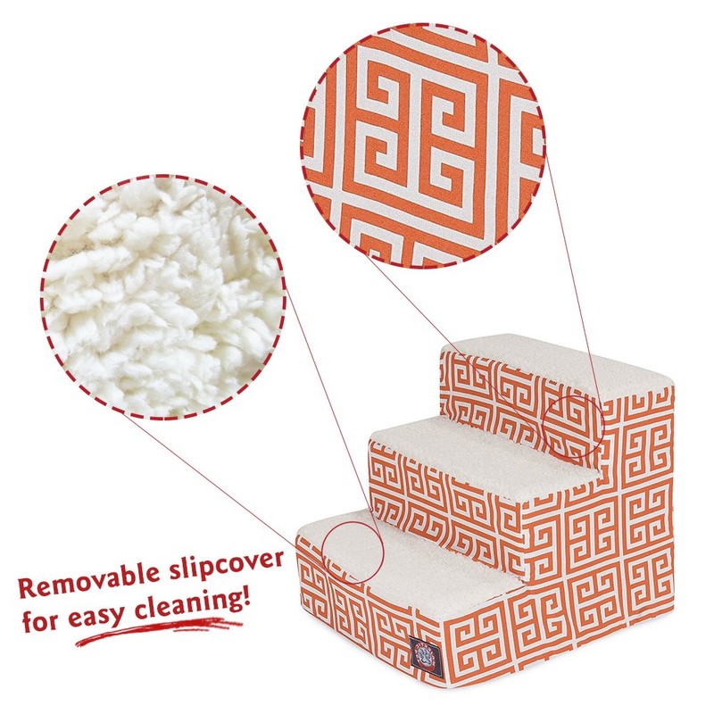 3 Step Portable Pet Stairs By Majestic Pet Products Orange