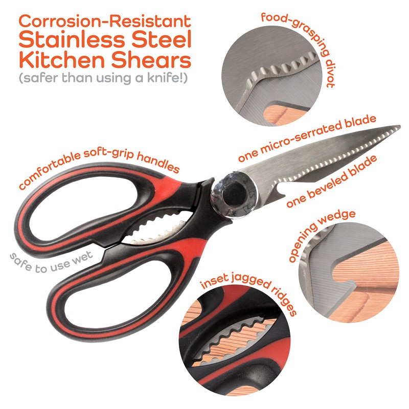 Heavy Duty Kitchen Shears with Peeler Set - Perfect for