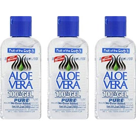 Gel de aloe vera Fruit of the Earth, 2 onzas, tamaño de viaje (paquete de 3)