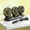 Glatiaofy 12V Car Cooling Three-Head Fan, 360° Rotation, 2-Speed Adjustable,