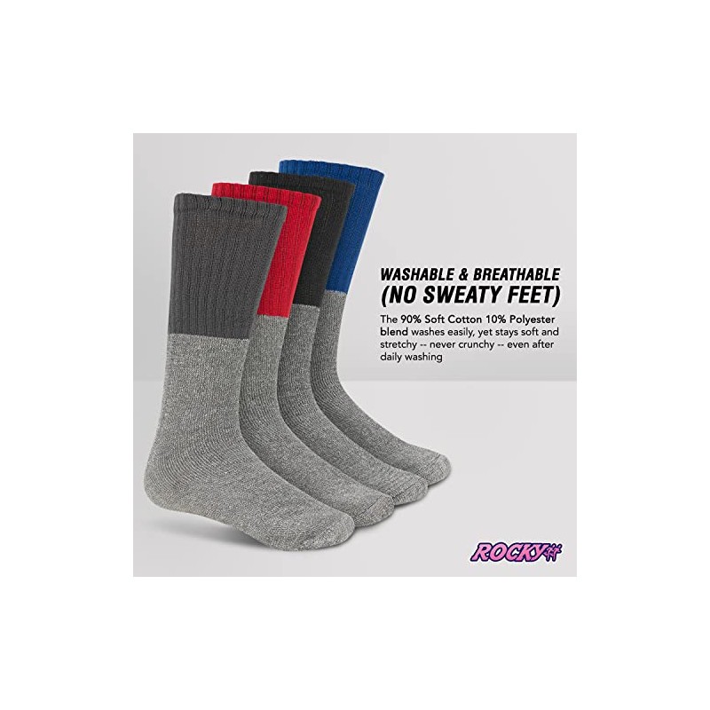 Rocky Calcetines térmicos para hombre, Gris (paquete de 6), Large