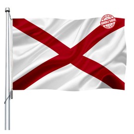 Alabama State Flag 3x5 Outdoor Double Sided- Heavy Duty AL State of Alabama Flag with 2 Brass Grommets 4 Rows Stitched Alabama Room Decor