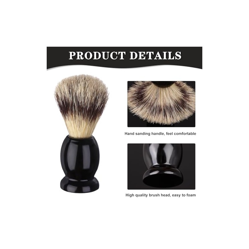 7Pcs Men Shaving Brushes Wood Handle, Professional Salon Tools Hand