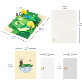 CNLITIHEKA Golf Father's Day Card, Birthday Pop Up Card, Pop Up Retirement Card, Anniversary Card For Men Dad Husband Golfers.