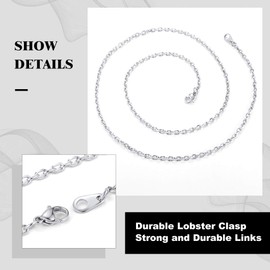 Richsteel Men's Women's Rolo Chain Classic Link Chain Necklace in 3 mm/6 mm/9 mm/12 mm in Silver/Black/Gold-Plated Solid Necklace in 46 cm Long to 76 cm Long, No Gemstone