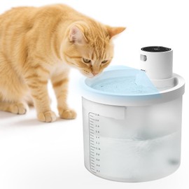 Dexmary Cat Water Fountain Cordless, 4000mAh Battery Operated, 2.2 L/77 oz Cat Fountains for Drinking, Wireless Water Fountains for Cats Indoor, Pet Water Fountain with Sensor, Multi-Filtration