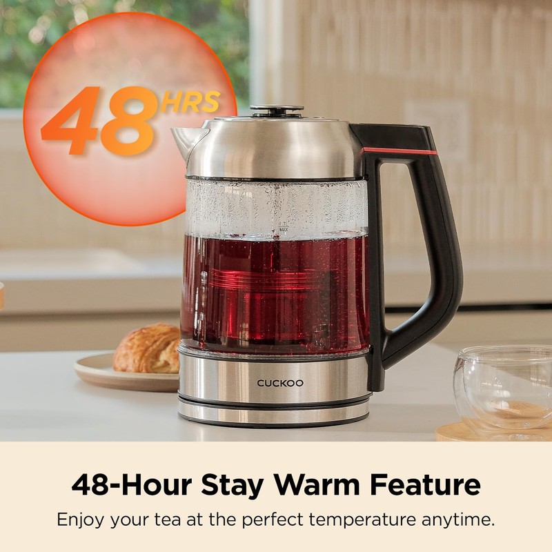 CUCKOO Electric Tea Kettle with Infuser, Glass Electric Kettle with