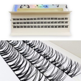 CB 2-Trays Of Clusters Lash Ribbons D-Curl Eyelash Clusters Thin Band Wispy Lashes Extremely Comfortable Lash, Natural Look Reusable DIY Extensions, 10-12-14mm Mix Trays, Style-D