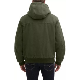 G.H. Bass & Co. Men’s Hooded Cotton Canvas Shell Workwear Jacket (Green,Medium)