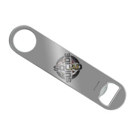 Suicide Squad: Kill the Justice League Logo & Squad Stainless Steel Vinyl Covered Flat Bartender Speed Bar Bottle Opener