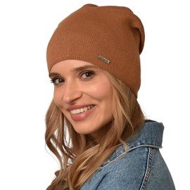 Alur EKO Women's Beanie Winter Hat Knitted Hat Warm Elastic Elegant Winter Hat Soft Yarn Stylish Universal Warm, caramel
