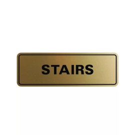 standard Signs By Standard STAIRS Sign 2.5 X 7" Brushed Gold Medium