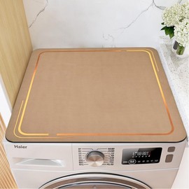 FengFaer Washing Machine Top Protector Dust-Proof Cover,Anti-Slip Washer or Dryer Top Mat Covers, Washer or Dryer Top Protector Covers for Laundry Kitchen Home (Brown)