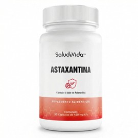 Salud & Vida MX - Astaxantina 18mg Concentrada (420mg peso total por cápsula) - 30 Cápsulas (Suministro para 1 Mes)