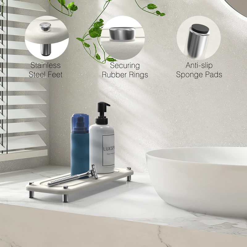 Home Sink Caddy, Instant Dry Kitchen Bathroom Sink Organizer, Diatomaceous
