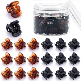 48 Pcs Mini Hair Clips for Girls and Women（Black and Brown)