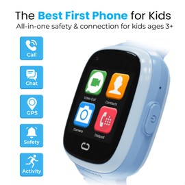 Emojikidz Smart Watch for Kids | GPS Tracker & Phone Watch | Call, Text, Camera | School Mode | SOS Alerts | Pedometer | Advanced Parental Controls | SIM Card Included | Ages 3–12 (Blue)