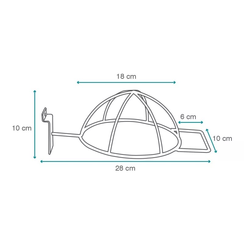 Exhivit Gancho Exhibidor Porta Gorra Cromo P/ Panel 25 Piezas