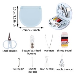 Sewing Kit,Tragbar Nähset Grundausstattung,Travel Essentials Näh Reparaturzubehör,Zusammenklappbar Kunststoffgehäuse Nähset,Enthält Nähgarn,Nadeln,Scheren,Knöpfe usw,für Wohnheime den Hausgebrauch.