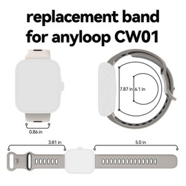 anyloop Silicone Replacement Straps Compatible Smart Watch Ultra CW01, Liquid Silicone, Sweat-proof and Skin-friendly, Professionally Customized, Dual White, 22mm