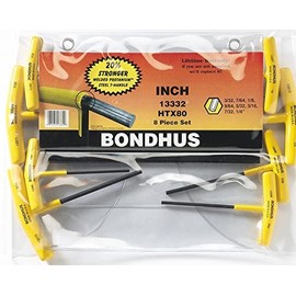 Bondhus 13332 HTX80F 8Pc 3/32-1/4 Hex T-Handle