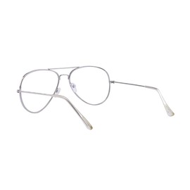 Outray Classic Men's Or Women's Metal Frame Aviator Sunglasses (Silver, Clear)